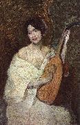 Alden J Weir Lady with a Mandolin china oil painting artist